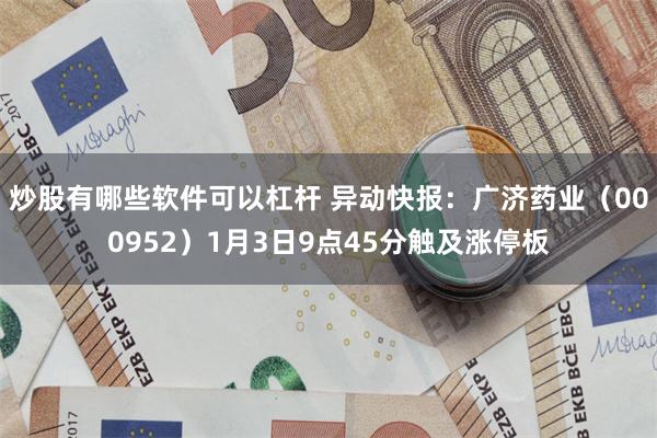 炒股有哪些软件可以杠杆 异动快报：广济药业（000952）1月3日9点45分触及涨停板