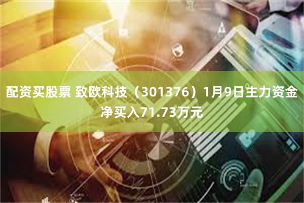 配资买股票 致欧科技（301376）1月9日主力资金净买入71.73万元