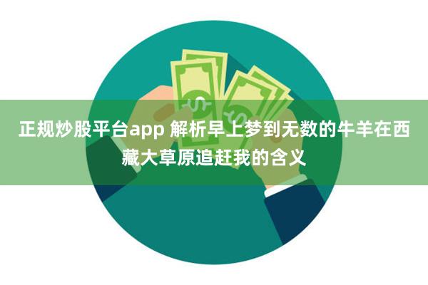 正规炒股平台app 解析早上梦到无数的牛羊在西藏大草原追赶我的含义